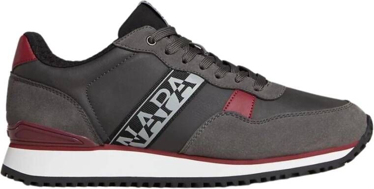 Napapijri Grijze Vetersneakers met Contrasterende Accenten Gray Heren