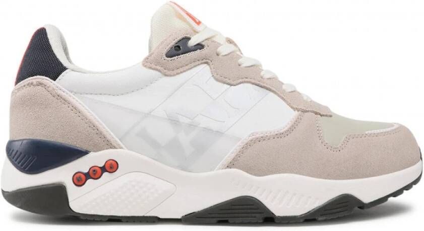 Napapijri Grijze hardloopsneakers met leren inzetstukken