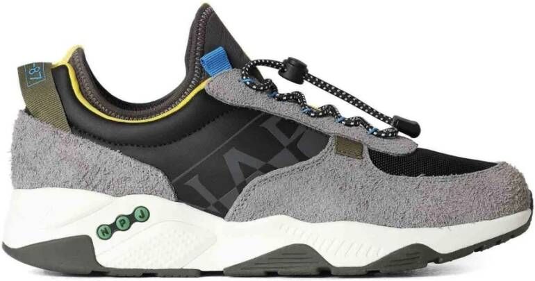 Napapijri Grijze hardloopsneakers met leren inzetstukken