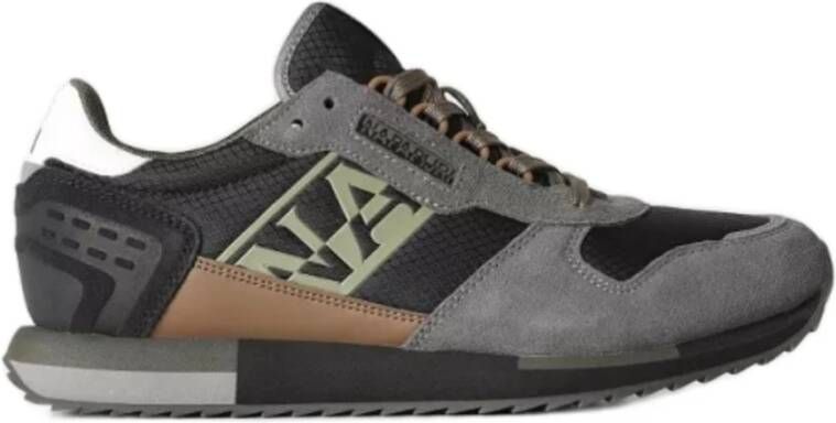 Napapijri Grijze Leren Sneakers voor Heren Buitenshuis