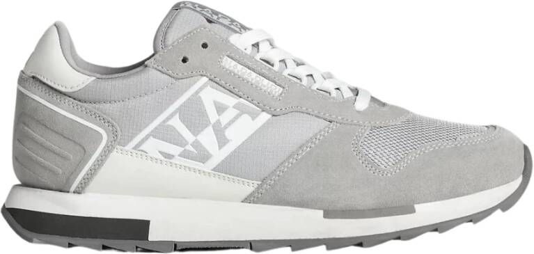 Napapijri Grijze Polyester Sneaker met Contrasterende Details Gray Heren