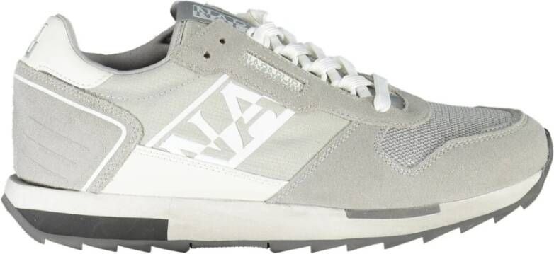 Napapijri Grijze Polyester Sneaker met Contrasterende Details Gray Heren