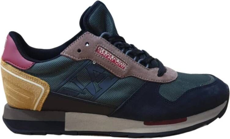 Napapijri Groene Leren Stoffen Lage Sneakers