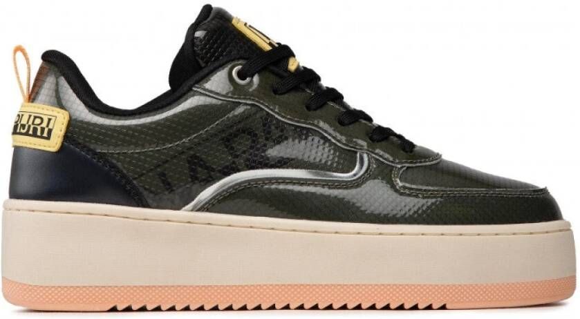 Napapijri Groene River Sneaker met Zilveren Details