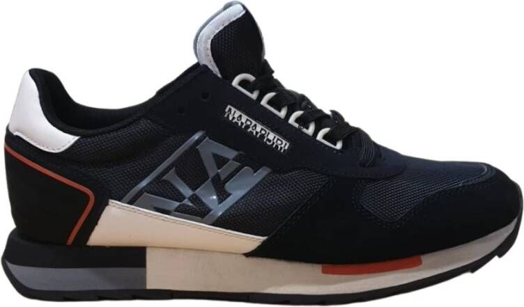 Napapijri Zwarte sportsneakers met contrasterende details Black Heren