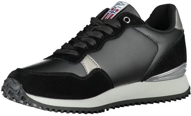 Napapijri Zwarte vetersneakers met contrastdetail Black Dames