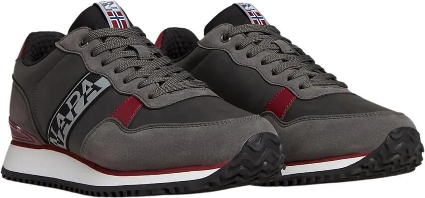 Napapijri Grijze Vetersneakers met Contrasterende Accenten Gray Heren