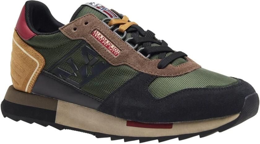 Napapijri Groene Leren Stoffen Lage Sneakers