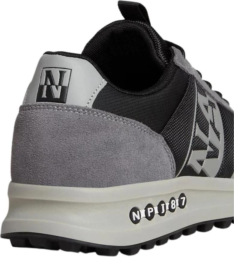 Napapijri Lage Leren en Stoffen Zwarte Sneakers