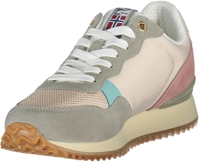 Napapijri Roze Polyester Sneaker met Contrasterende Details Multicolor Dames