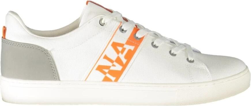 Napapijri Witte Polyester Sneakers met Veters Contrastdetails Logo White Heren