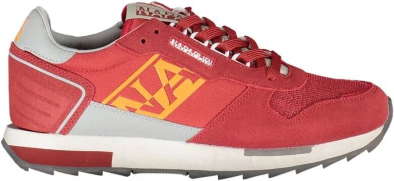 Napapijri Rode Polyester Sneaker met Contrasterende Details Red Heren