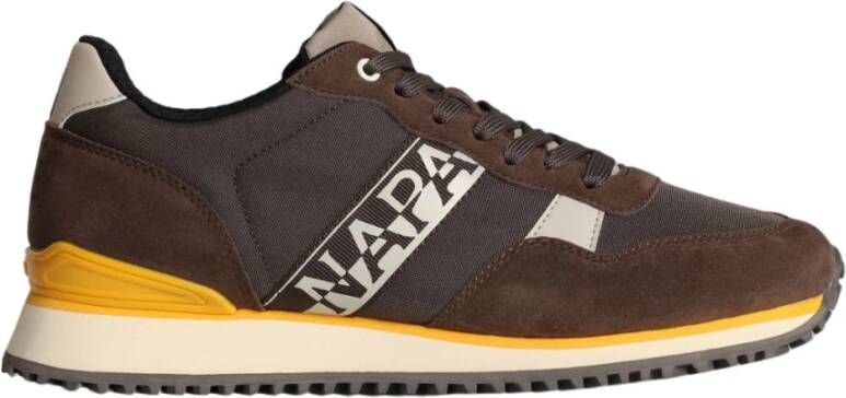 Napapijri Stijlvolle bruine vetersneakers met contrastdetail Brown Heren