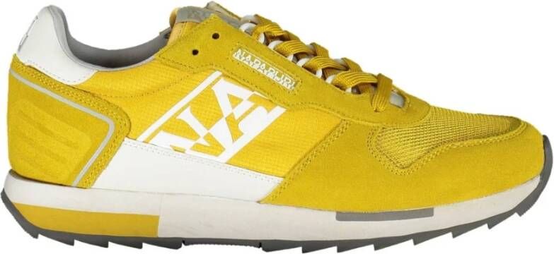 Napapijri Gele sportsneakers met veters voor dynamische uitstraling Yellow Heren