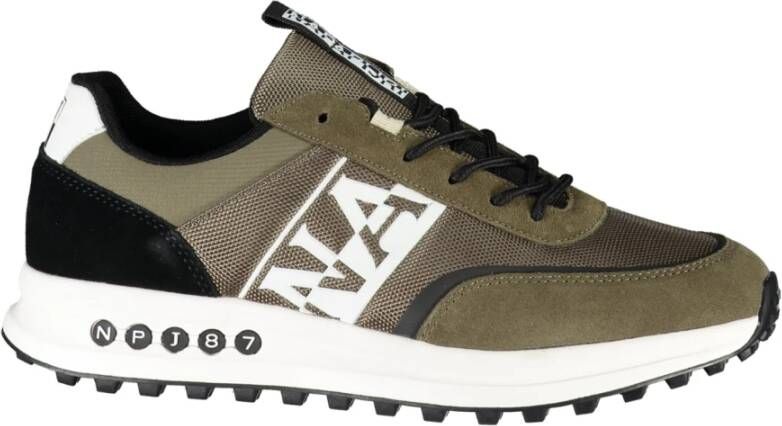 Napapijri Sportieve Groene Veterschoenen met Logoprint Green Heren