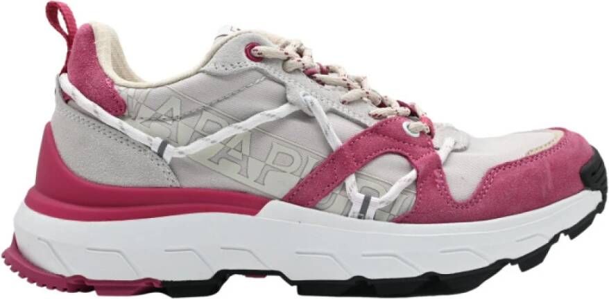 Napapijri Stijlvolle Sneakers in Wit en Roze Multicolor Dames