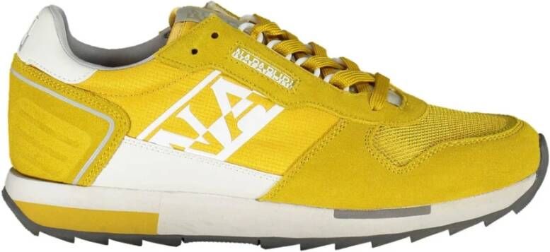 Napapijri Gele sportsneakers met veters voor dynamische uitstraling Yellow Heren