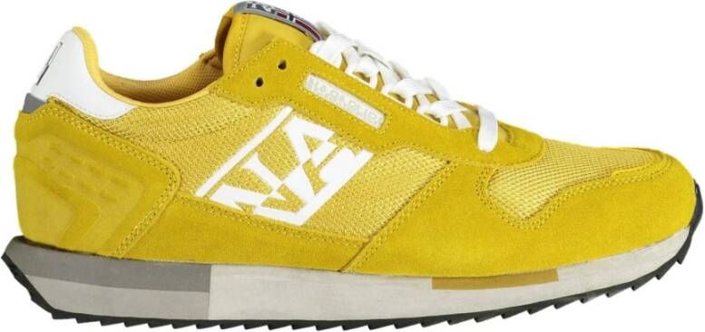 Napapijri Yellow Polyester Sneaker Geel Heren