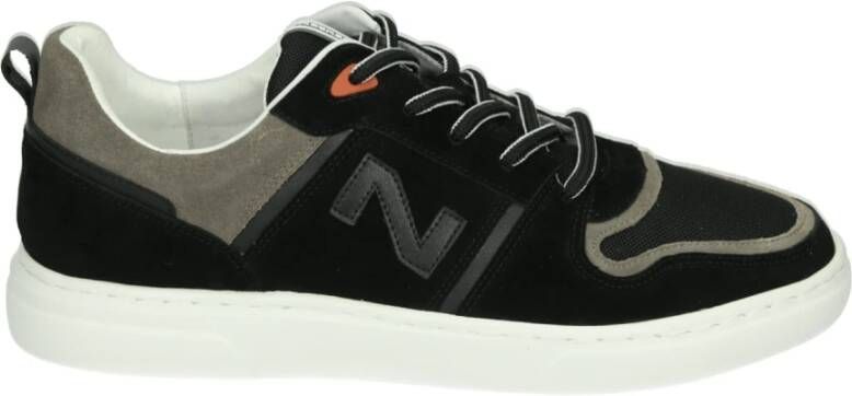 Nathan-Baume Casual zwarte leren en stoffen schoenen