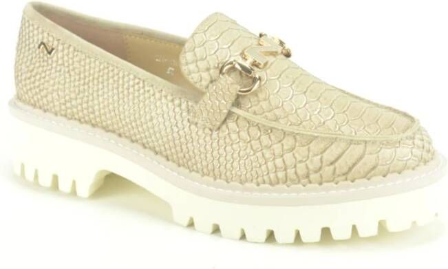 Nathan-Baume Elegante Beige-Gouden Loafers Beige Dames