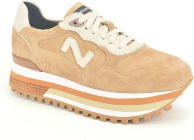 Nathan-Baume Stijlvolle Camel Daim Runner Sneakers Brown Dames