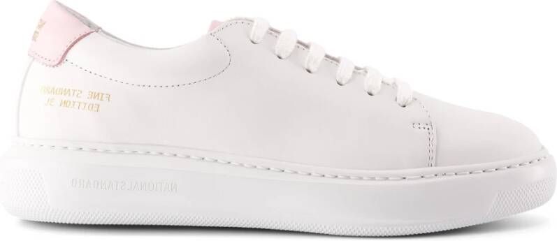 National Standard Handgemaakte Ethische Sneakers Wit Roze White Dames