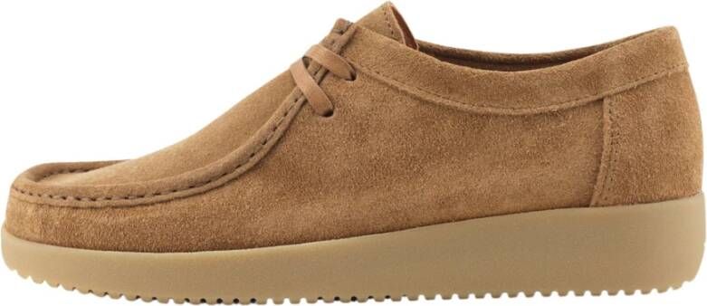 Nature Footwear Alba Suède Veterschoenen Toffee Brown Dames