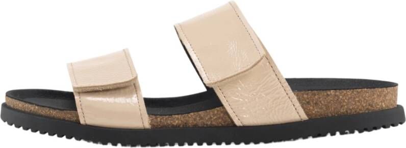 Nature Footwear Crème Leren Sandaal 1104-004-119 Beige Dames