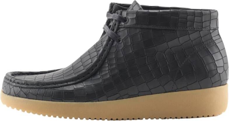 Nature Footwear Handgemaakte leren veterschoen Black Dames