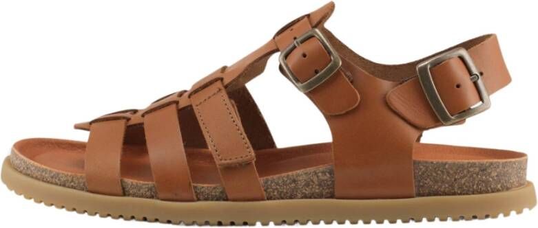 Nature Footwear Leren Sandaal 1107-040-168 Tan Brown Dames