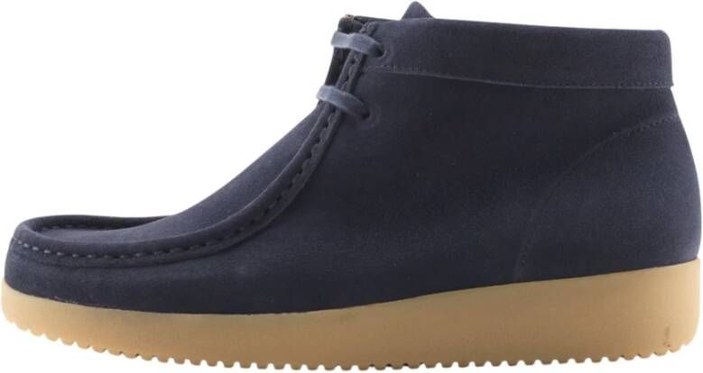 Nature Footwear Marineblauw Suède Veterschoen Blue Dames