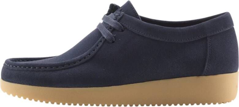 Nature Footwear Marineblauwe Suède Veterschoenen Blue Dames
