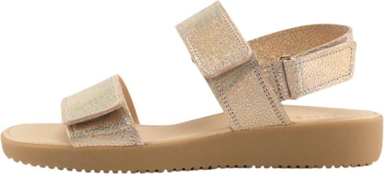 Nature Footwear Metallic Suède Multicolor Sandaal Beige Dames