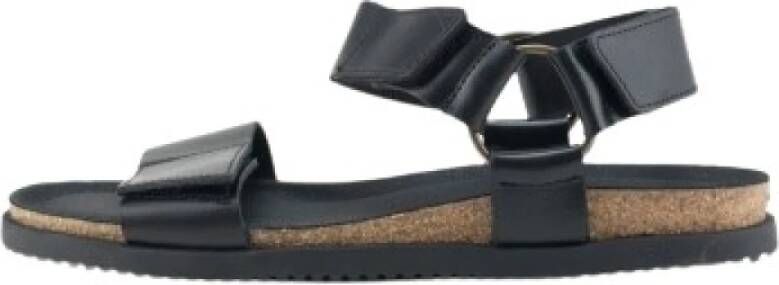 Nature Footwear Molly Leren Sandaal Zwart Black Dames