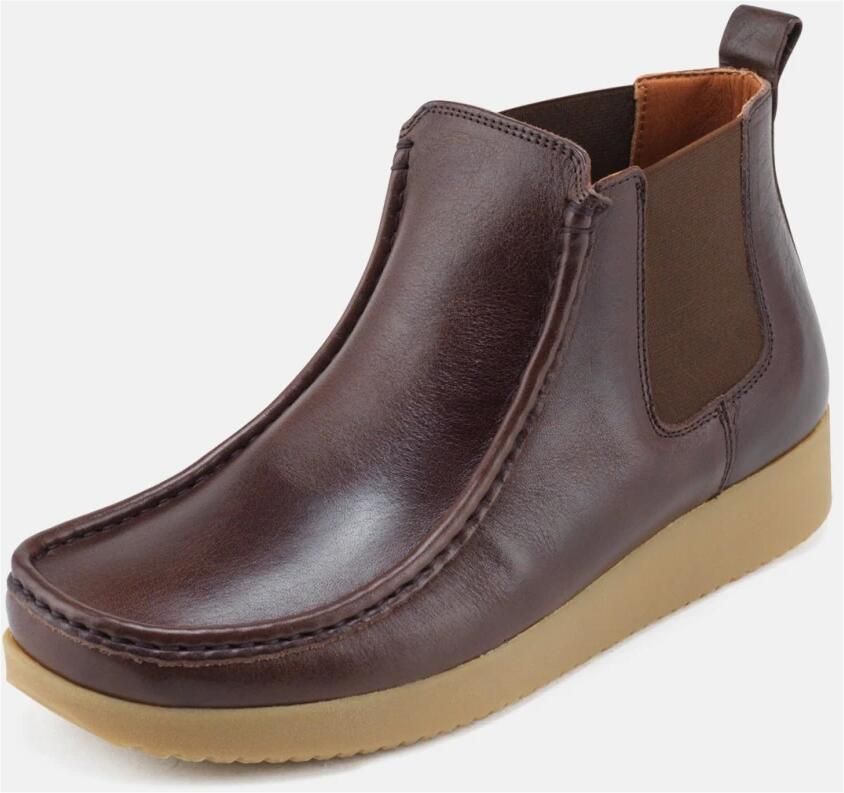 Nature Footwear Warm Gevoerde Laars Leer Koffie Brown Dames