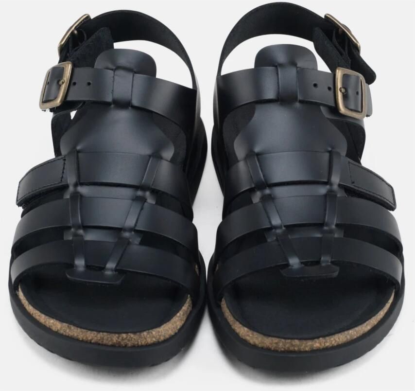 Nature Footwear Zwarte Leren Sandaal 1107-040-002