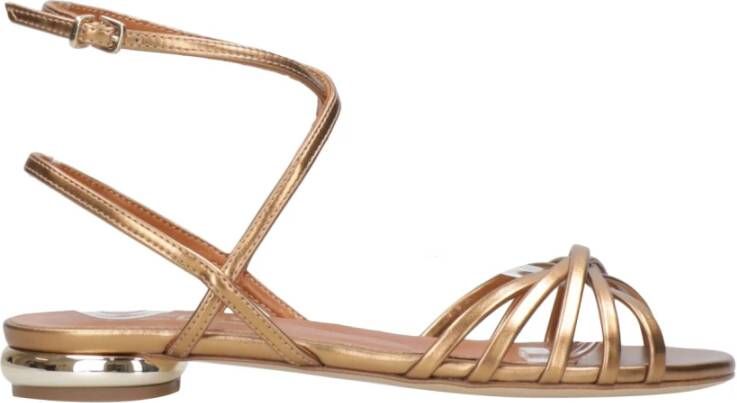 Ncub Bruine Gelamineerde Sandalen met Enkelband