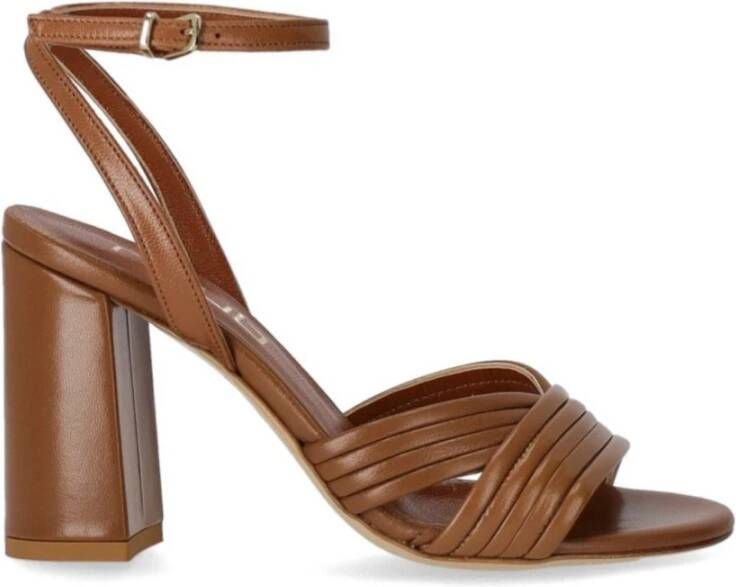 Ncub Bruine sandaal met gekruist detail Brown Dames