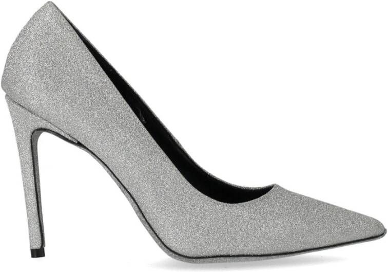 Ncub Hoge hakken Gaba Silver Glitter Pump in zilver
