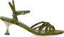 Ncub Groene Satijnen Sandalen met Hak en Gekruiste Bandjes - Thumbnail 1