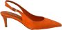 Ncub Hoge Hak Pumps Decollete Schoenen Orange Dames - Thumbnail 1