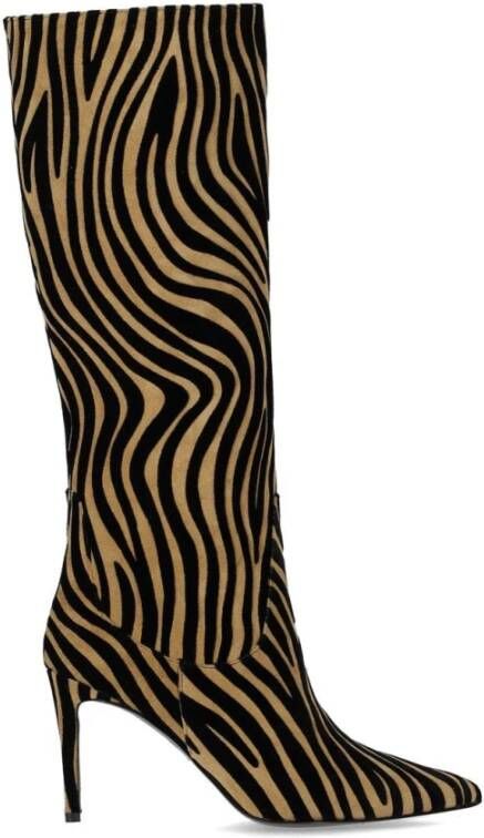 Ncub Boots Bit Beige Zebra Print High Boot in beige