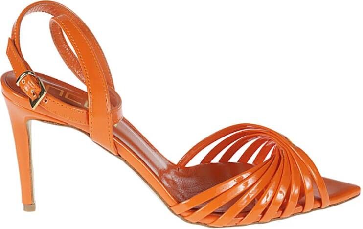 Ncub Oranje Patent Leren Sandalen