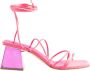 Ncub Satin sandalen met vierkante hak Purple Dames - Thumbnail 1