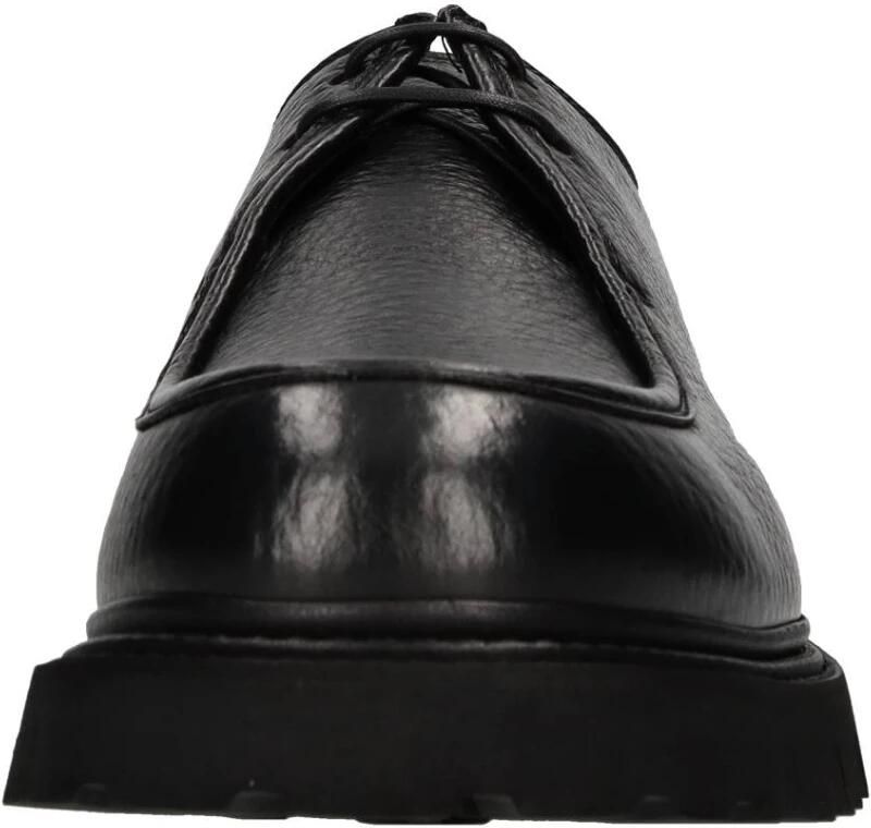 Doucal's Heren tumbled lederen veterschoen | zwart Black - Foto 2