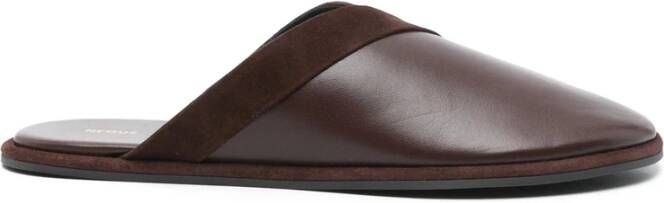 Neous Koffiebruine platte rubberen zool schoenen
