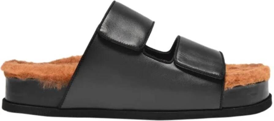 Neous Minimalistische leren sandalen Black Dames