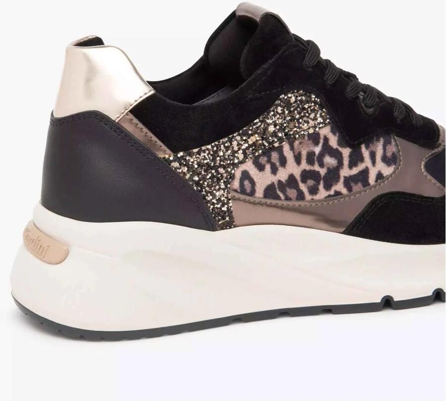 NeroGiardini Velour Sneaker Black Glove T.Crom T.Aida Leo Beige+Iri Fashion Wear Vrouwen - Foto 4