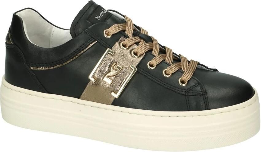 Nerogiardini Bronzen Gelamineerde Leren Sneaker Brown Dames