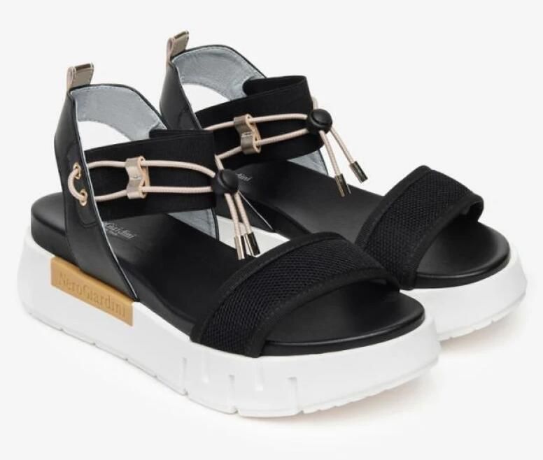 Nerogiardini Zwarte Lage Sandalen Elegante Zomerstijl Black Dames - Foto 6